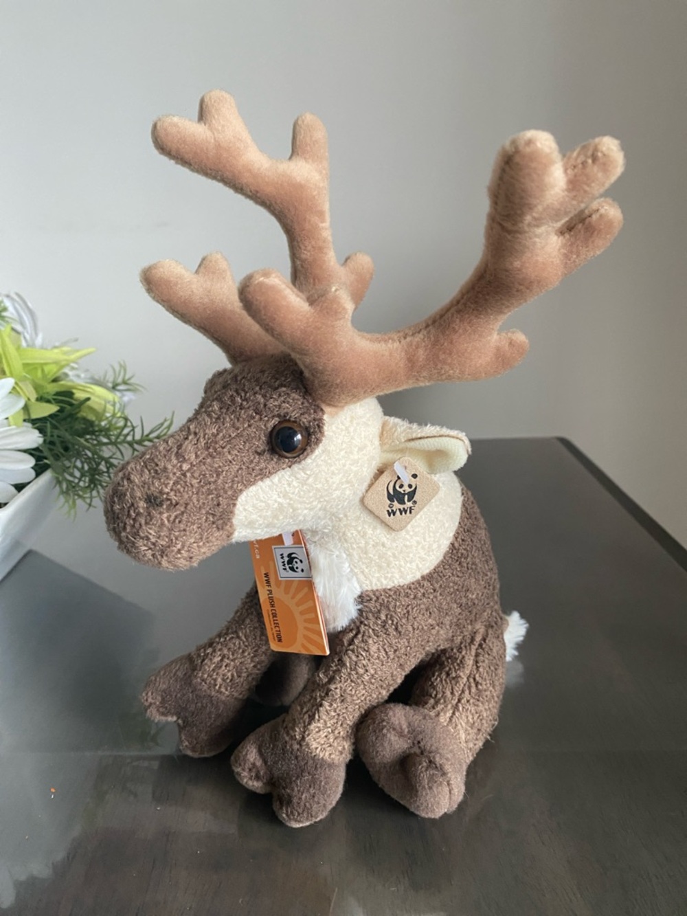 New🌈 WWF Caribou Reindeer Plush Beanie Decoration Toy